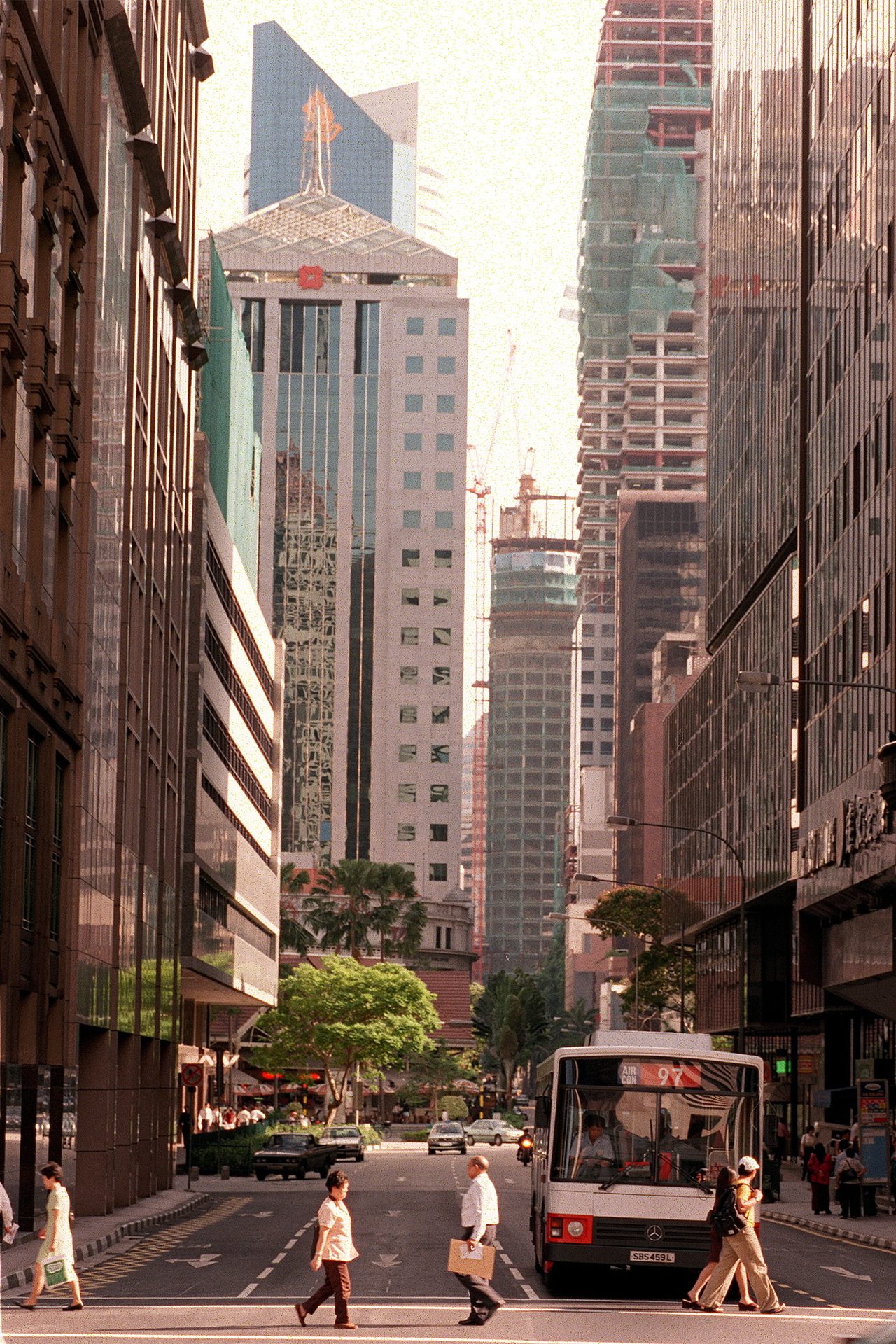 Mode of transport, Urban design, Building, Skyscraper, Daytime, Photograph, Vehicle, Infrastructure, Plant, Thoroughfare